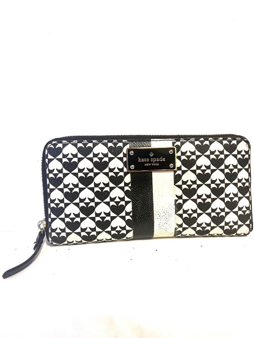 Kate Spade Rare Penn Place Neda Leather Continental 2015 Wallet-Spades/Stripes